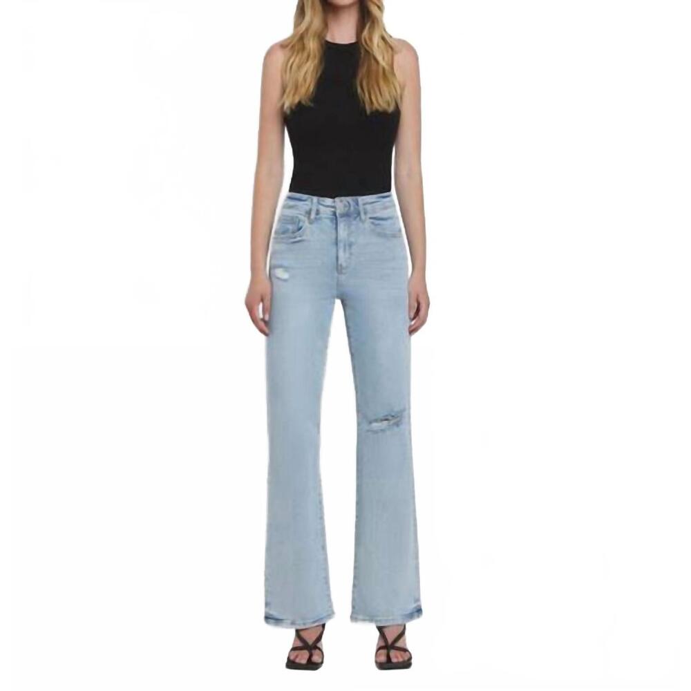 NEW VERVET BY FLYING MONKEY crystal vintage flare jeans in tender